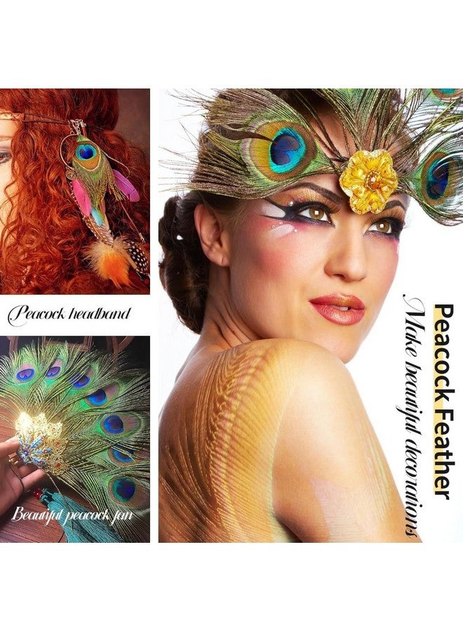 VRB DecTm Real Natural Peacock Peacock Feather Original Feathers 10-12 inch for DIY Craft Floral Arrangements,Wedding,Home and Party Decorations Feathers (Pack of 100 Pcs) - Image 4