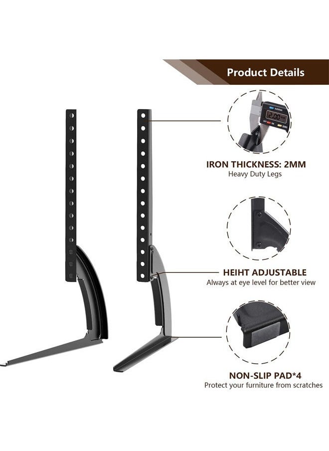 Rock Pow - Universal Table Top TV Stand Base TV Legs for Most 32 37 40 42 47 50 55 LCD LED Plasma Flat Screen TVs Height Adjustable Leg TV Replacement Stand Holds up to 88 lbs Max VESA 800x400 mm - Image 1