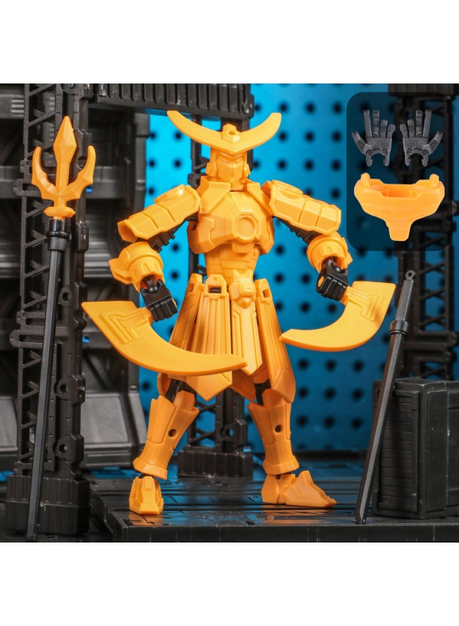 Mo Mecha Lucky Doll 13 Joints Movable 3D Printed Doll Toy 3Rd Generation Dummy Doll Solution-Color:Golden Ink Mecha  - Image 1