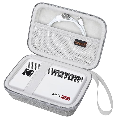 Canboc Carrying Case for KODAK Mini 2 Retro 4PASS Portable Photo Printer/KODAK Mini Shot 2 Retro 4PASS 2-in-1 Instant Digital Camera, Mesh Bag fits Photo Paper and Cable, Grey - Image 1