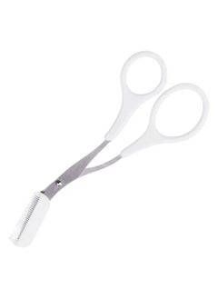 ORiTi Eyebrow Trimmer Scissor With Comb Hair Removal Grooming Shaping Stainless Steel Eyebrow Remover Makeup Tool - White  - Image 1