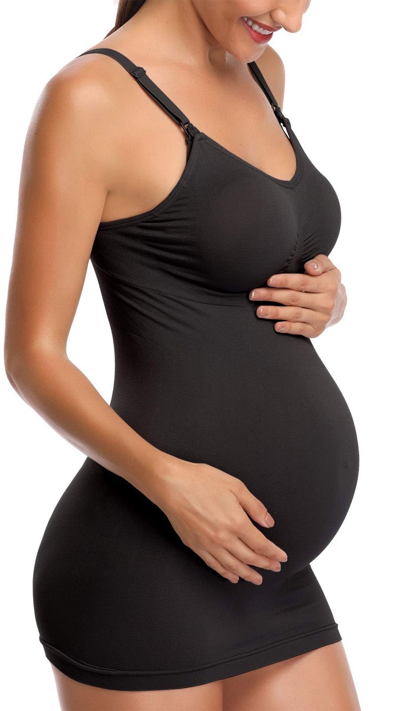 BRLIDO Womens Nursing Tank Tops Built in Bra for Breastfeeding Maternity Camisole Brasieres Color 3Black XL - Image 3