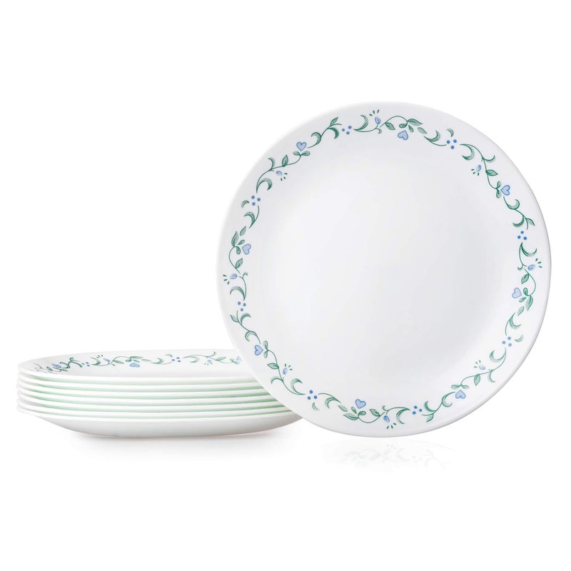 Corelle طقم أطباق عشاء من كوريل فيتريل 8 قطع - زجاج ثلاثي الطبقات ومقاوم للكسر وخفيف الوزن دائري - كوخ ريفي - Image 1