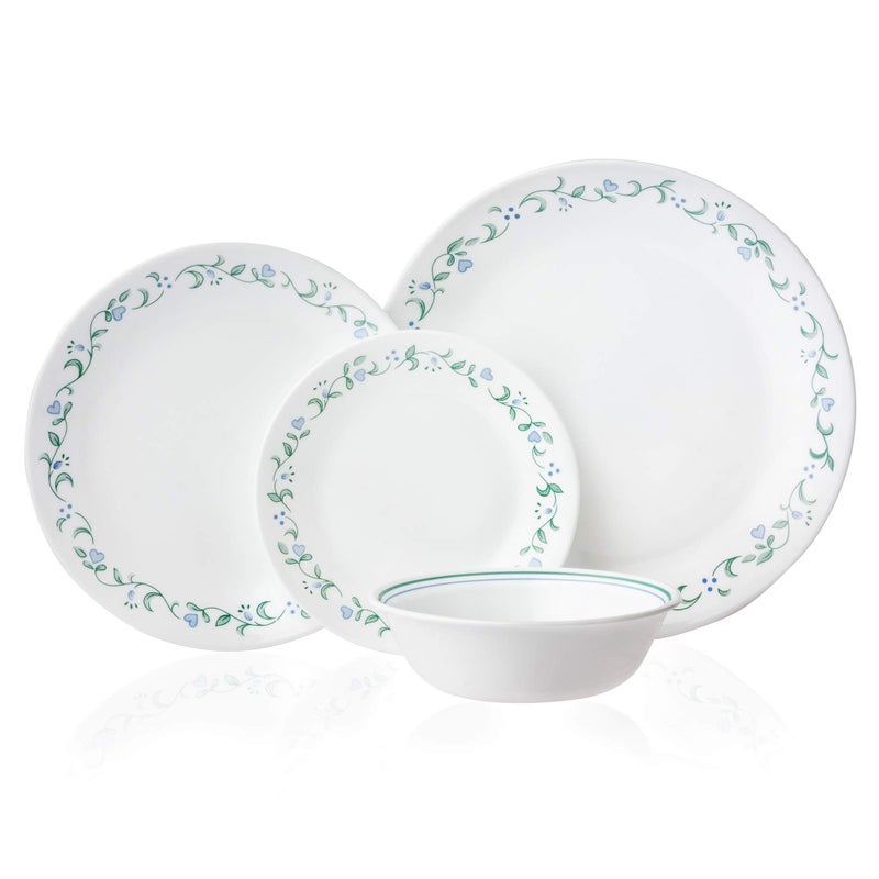 Corelle طقم أطباق عشاء من كوريل فيتريل 8 قطع - زجاج ثلاثي الطبقات ومقاوم للكسر وخفيف الوزن دائري - كوخ ريفي - Image 2