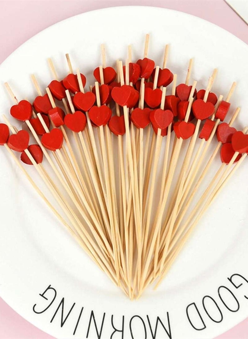 أعواد طعام مزينة بشكل قلب - عبوة من 100 قطعة - Image 3
