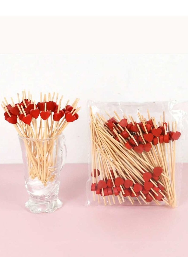 أعواد طعام مزينة بشكل قلب - عبوة من 100 قطعة - Image 4