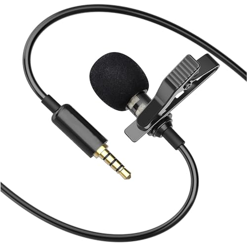 Kanget 3.5mm Clip Collar Mic for YouTube, Collar Mike for Voice Recording, Lapel Mic Mobile, Android Smartphones, DSLR Camera, mic kit for Phone Jack Earphone Type Mike for YouTube, Black - Image 1
