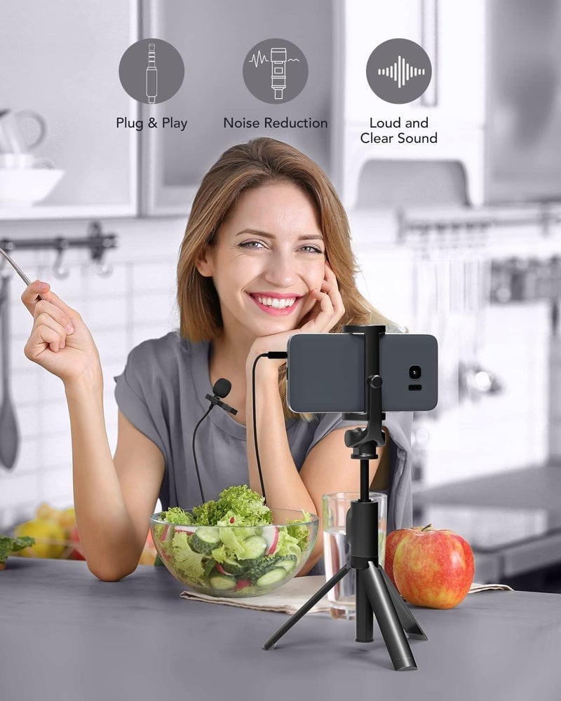 Kanget 3.5mm Clip Collar Mic for YouTube, Collar Mike for Voice Recording, Lapel Mic Mobile, Android Smartphones, DSLR Camera, mic kit for Phone Jack Earphone Type Mike for YouTube, Black - Image 2
