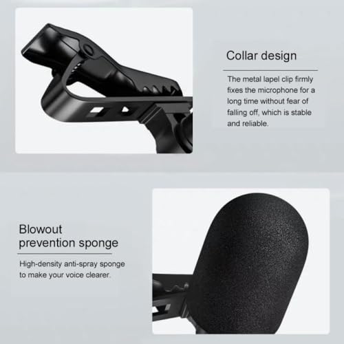 Kanget 3.5mm Clip Collar Mic for YouTube, Collar Mike for Voice Recording, Lapel Mic Mobile, Android Smartphones, DSLR Camera, mic kit for Phone Jack Earphone Type Mike for YouTube, Black - Image 3