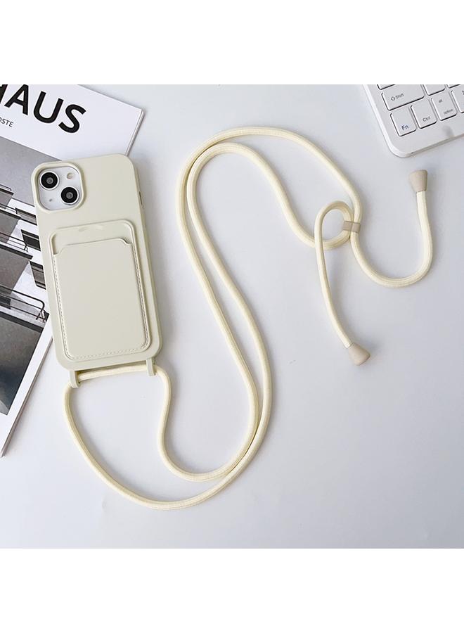 اس-توب جراب هاتف iPhone 13 Crossbody مزود بحبل مرن وحامل بطاقات من السيليكون - Image 1