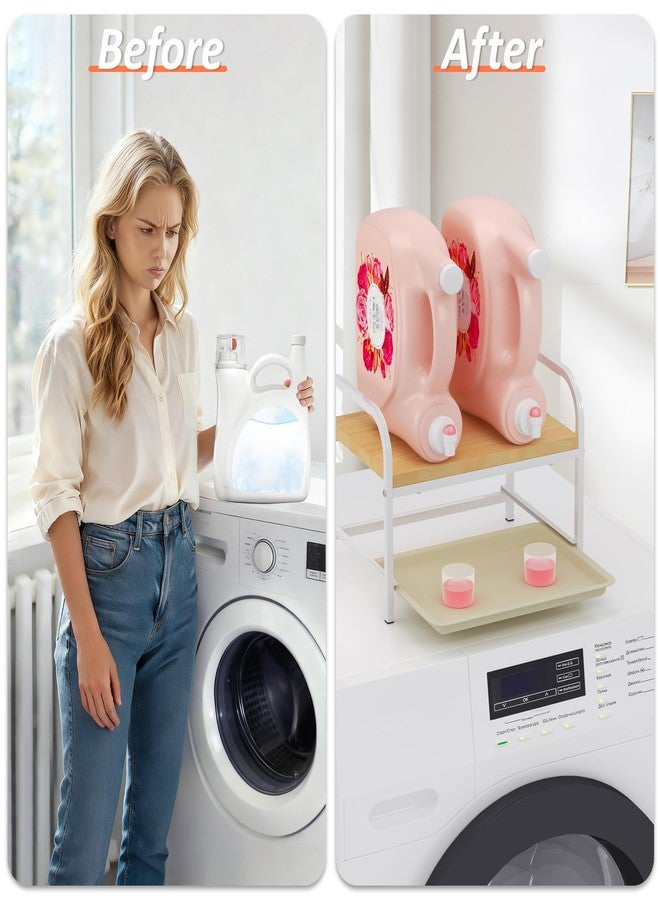 Vincona Laundry Detergent Holder & Organizer with Drip Tray, Soap Dispenser & Storage Stand for Laundry Room, Kitchen, Bathroom, White - Image 3