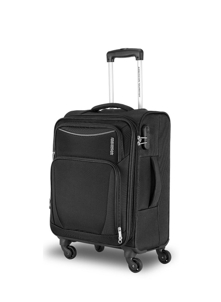AMERICAN TOURISTER PORTLAND Soft Spinner Trolley Luggage CABIN 55cm BLACK  - Image 1