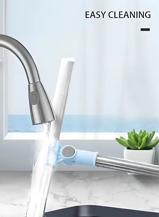 Shein Silicone Rubber Floor Wiper Long Handle Window Shower Cleaner with Extendable and Adjustable Stainless Poles for Glass Bathroom Floor Cleaning - Image 3