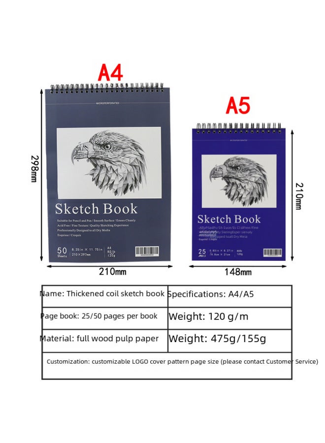 دفتر رسم مباشر A4/A5، دفتر رسم فارغ للطلاب، دفتر رسم فني، ورق رسم، كتاب صور قابل للتثبيت - Image 3