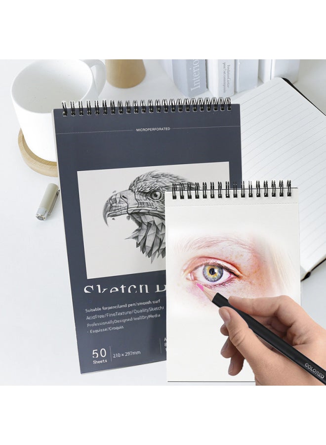 دفتر رسم مباشر A4/A5، دفتر رسم فارغ للطلاب، دفتر رسم فني، ورق رسم، كتاب صور قابل للتثبيت - Image 2