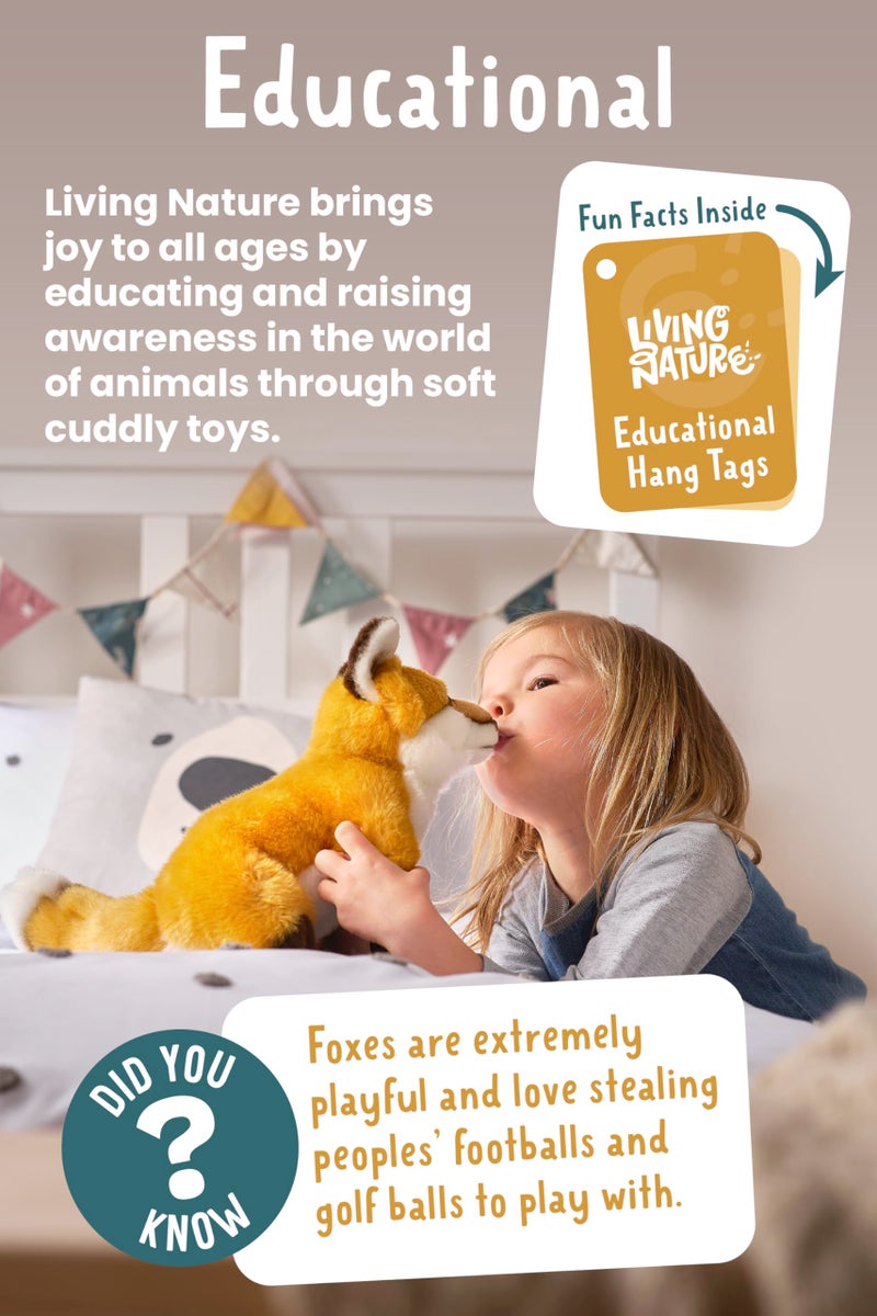 Keycraft Living Nature Highland Cow Brown Stuffed Animal | Farm Toy with Sound | Soft Toy for Kids | Naturli Eco-Friendly Plush | 9 Inches - Image 5