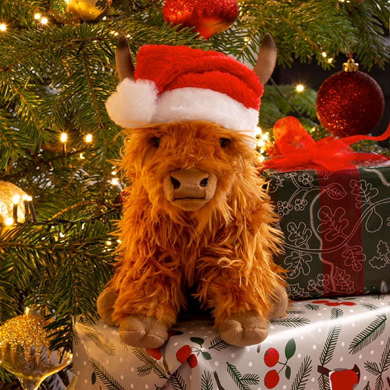 Keycraft Living Nature Highland Cow Brown Stuffed Animal | Farm Toy with Sound | Soft Toy for Kids | Naturli Eco-Friendly Plush | 9 Inches - Image 2