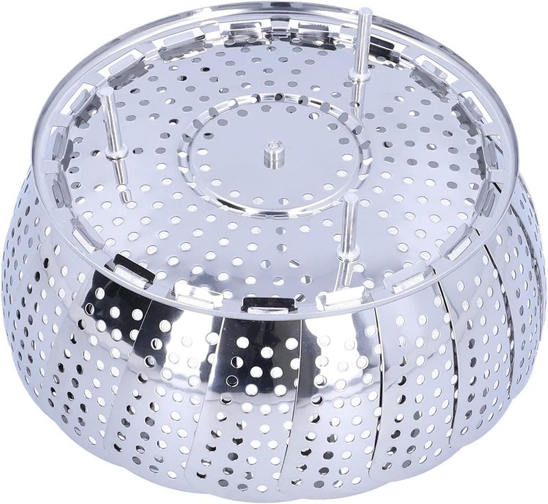 Stainless Steel Folding Steam Basket 430 Food Grade Adjustable Steamer Rack for Pressure Cooker Pan Rice Cooker Multifunctional Kitchen Accessory (All steel steamer: small size) - Image 3