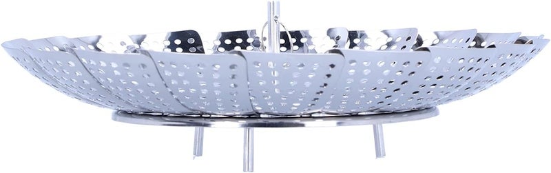 Stainless Steel Folding Steam Basket 430 Food Grade Adjustable Steamer Rack for Pressure Cooker Pan Rice Cooker Multifunctional Kitchen Accessory (All steel steamer: small size) - Image 5