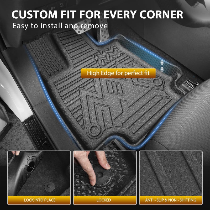 Powerty Floor Mat for Toyota RAV4 2019-2025, All Weather Cargo Mat Trunk Mat Liner with Backrest Mat Replacement for 2019-2025 Toyota RAV4 Accessories (Trunk Mat+Backrest Mat+Floor Mat) - Image 5