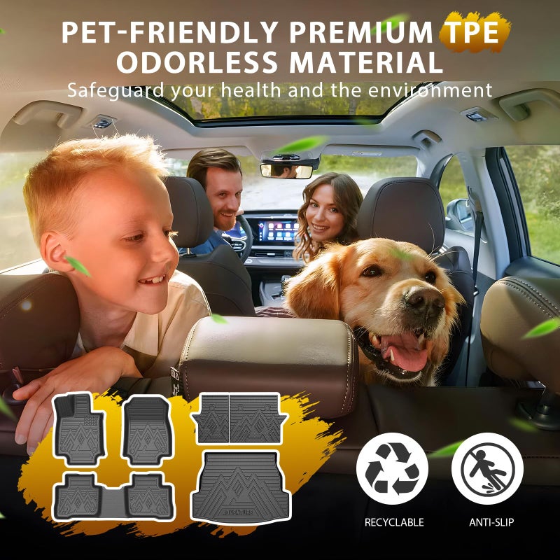Powerty Floor Mat for Toyota RAV4 2019-2025, All Weather Cargo Mat Trunk Mat Liner with Backrest Mat Replacement for 2019-2025 Toyota RAV4 Accessories (Trunk Mat+Backrest Mat+Floor Mat) - Image 3