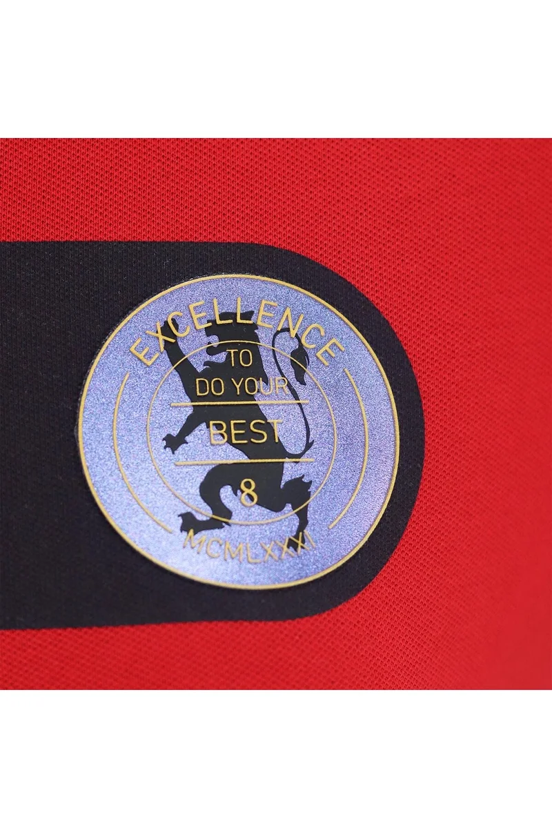 GIORDANO Women's Red Polo Shirt with Embroidered Detail