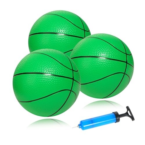 INTOWIND Mini Basketballs 3 Pack 7inch Small Basketball Size 3 Set with Pump Needle Ideal for Mini Hoop Outdoor Indoor Play Kids Basketball Party Favors - Image 1
