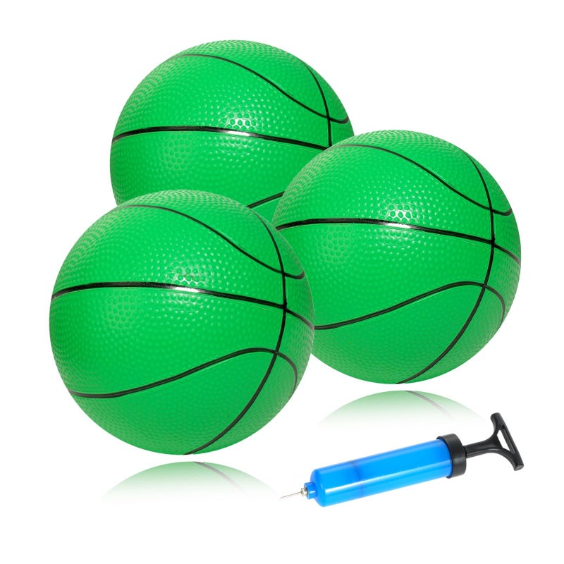 INTOWIND Mini Basketballs 3 Pack 7inch Small Basketball Size 3 Set with Pump Needle Ideal for Mini Hoop Outdoor Indoor Play Kids Basketball Party Favors - Image 3