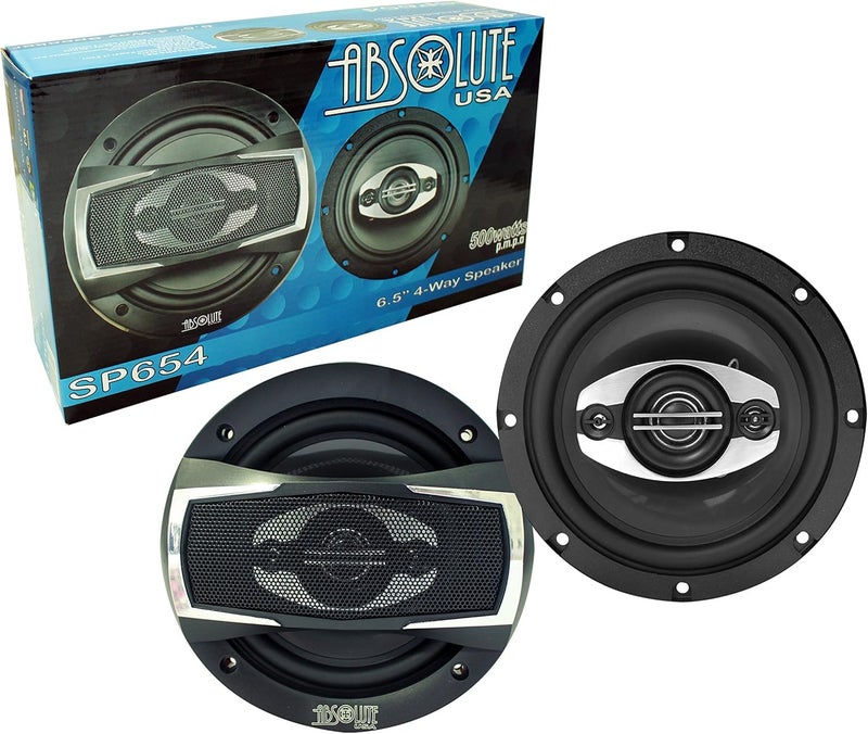 Absolute USA SP654 Series 6.5" 4 Way Car Speakers 500 Watts Max Power - Image 5