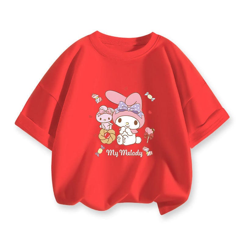 Coolometi Children'S Short-Sleeved Girls' Summer Printed T-Shirt New Children'S Yugui Dog Half-Sleeved Shirt Fashion - Image 1