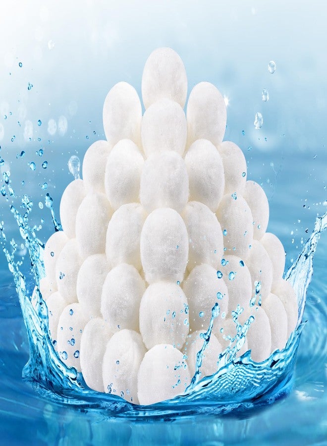 MJZ 3.1 Lbs Pool Filter Balls, Eco-Friendly Reusable Fiber Filter Balls for Swimming Pool Sand Filter, Efficient Filter Media Balls Replace 100 Lbs Pool Filter Sand (3.1 Pounds, White) - Image 1