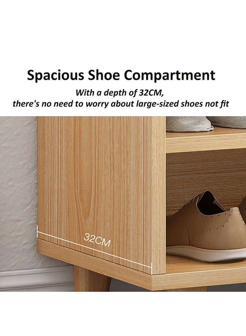 Generic Entryway Shoe Bench, Modern Shoe Storage Cabinet with Seat Cushion, 2-Tier Shoe Rack with Drawer for Hallway, Living Room, Bedroom  - Image 5
