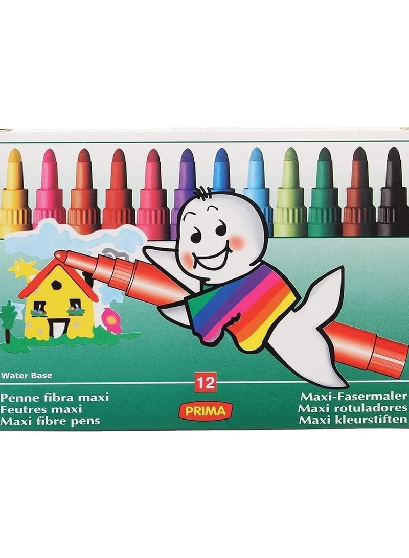 Prima maxi jumbo set of 12 fibretip colors - Image 2