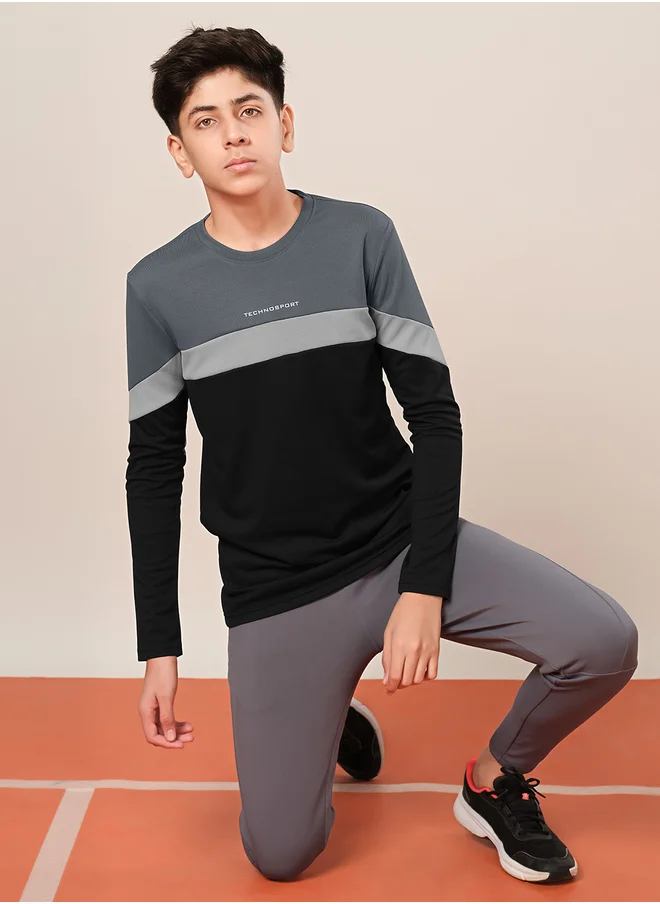 Technosport Color Block Long Sleeve T-Shirt