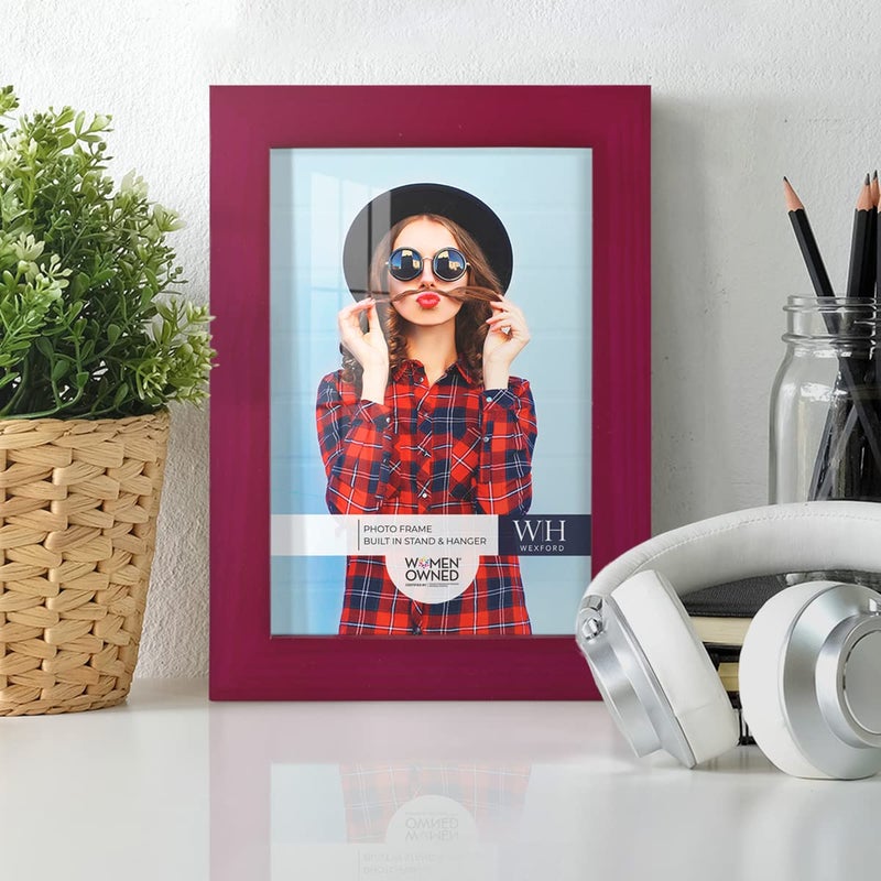 Renditions Gallery 5x7 inch Picture Frame Cherry Red Wood Grain Frame  High-end Modern Style  Made of Solid Wood and High Definition Glass for Wall and Tabletop Photo Display - Image 2