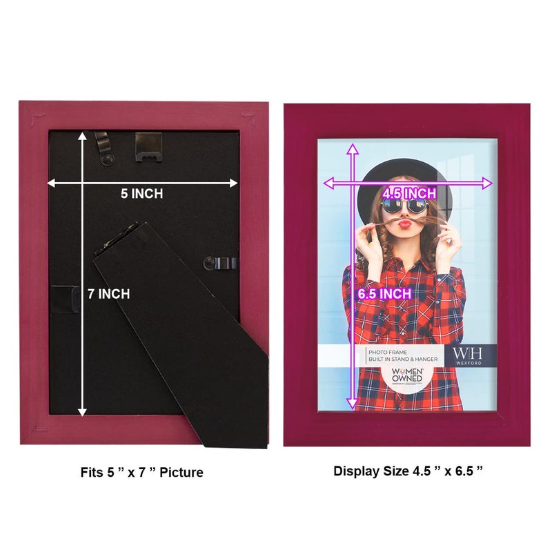 Renditions Gallery 5x7 inch Picture Frame Cherry Red Wood Grain Frame  High-end Modern Style  Made of Solid Wood and High Definition Glass for Wall and Tabletop Photo Display - Image 5