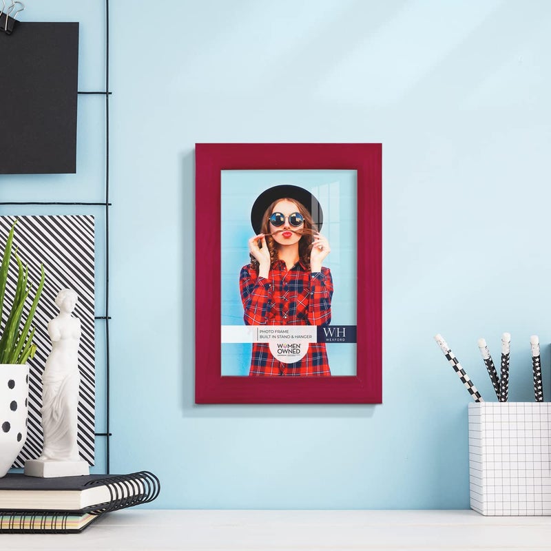 Renditions Gallery 5x7 inch Picture Frame Cherry Red Wood Grain Frame  High-end Modern Style  Made of Solid Wood and High Definition Glass for Wall and Tabletop Photo Display - Image 3