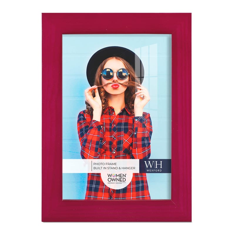 Renditions Gallery 5x7 inch Picture Frame Cherry Red Wood Grain Frame  High-end Modern Style  Made of Solid Wood and High Definition Glass for Wall and Tabletop Photo Display - Image 1