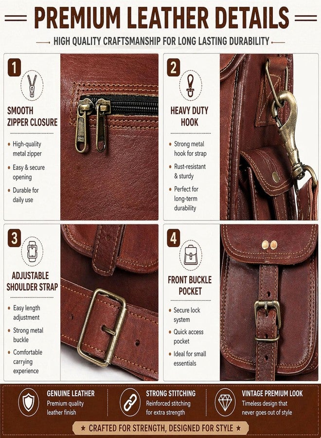 cuero 15 Inch Leather Laptop Messenger Bag Office Briefcase Crossbody Travel Bag For Men And Women College Bag Office Laptop Bag (15 inch) - Image 4