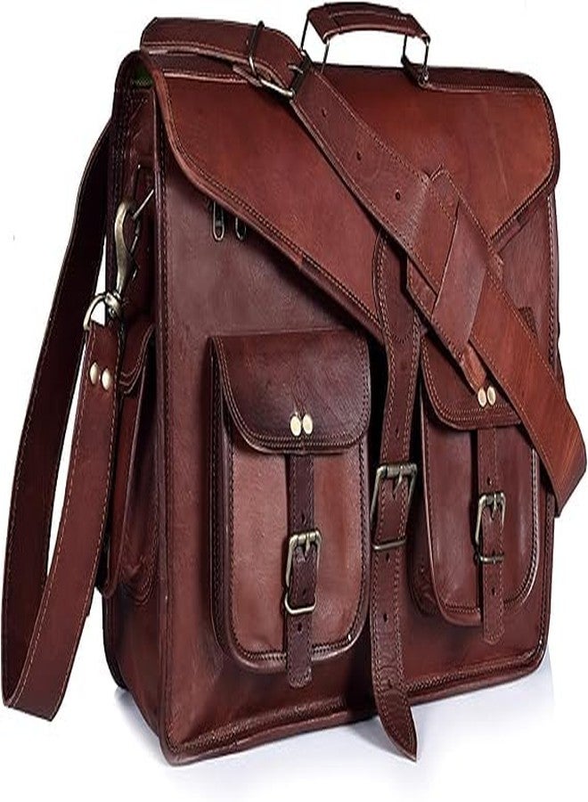 cuero 15 Inch Leather Laptop Messenger Bag Office Briefcase Crossbody Travel Bag For Men And Women College Bag Office Laptop Bag (15 inch) - Image 1