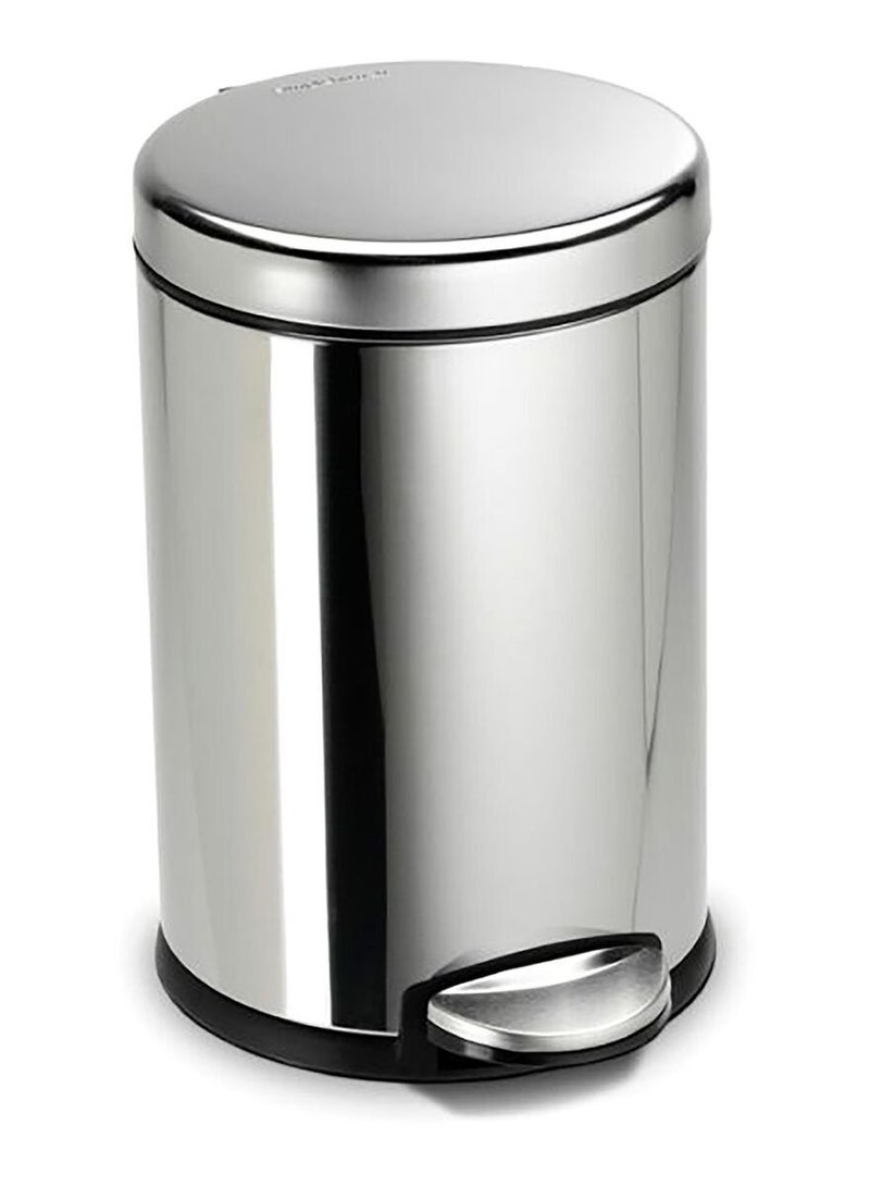 Simple Human سلة مهملات بسيطة إنسانية دائرية بدواسة من الفولاذ المصقول سعة 4.5 لتر - Image 2