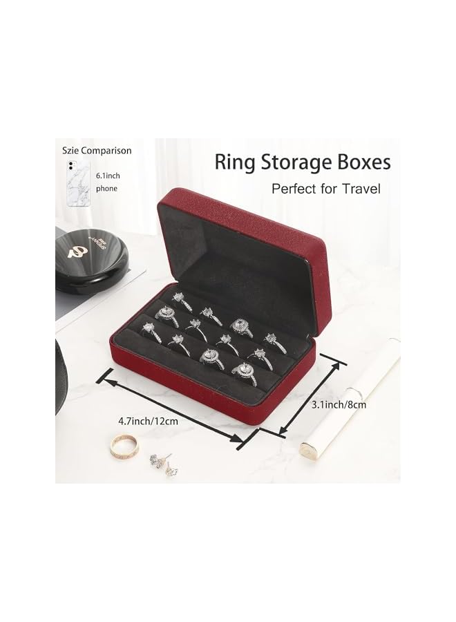 The Bros Ring Organizer for Jewelry, Ring Storage Boxes for Multiple Rings, Compact and Stylish Travel Jewelry Case, Portable Small Jewelry Organizer Box Tray Gift for Wedding Engagement Birthday  - Image 4
