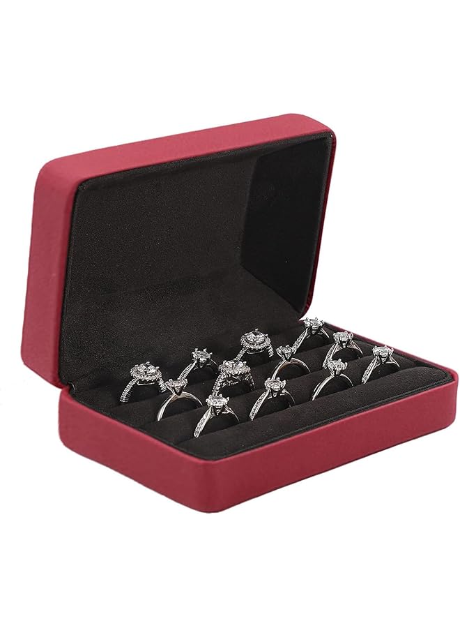The Bros Ring Organizer for Jewelry, Ring Storage Boxes for Multiple Rings, Compact and Stylish Travel Jewelry Case, Portable Small Jewelry Organizer Box Tray Gift for Wedding Engagement Birthday  - Image 1