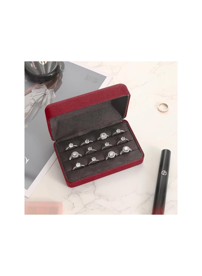 The Bros Ring Organizer for Jewelry, Ring Storage Boxes for Multiple Rings, Compact and Stylish Travel Jewelry Case, Portable Small Jewelry Organizer Box Tray Gift for Wedding Engagement Birthday  - Image 3