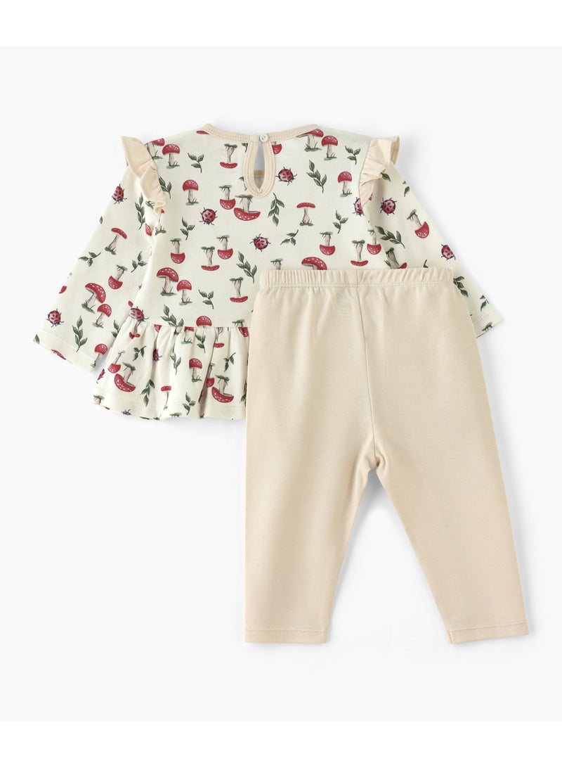 Elegant Kids طقم بنات حديثي الولادة 2 قطعة - Image 2