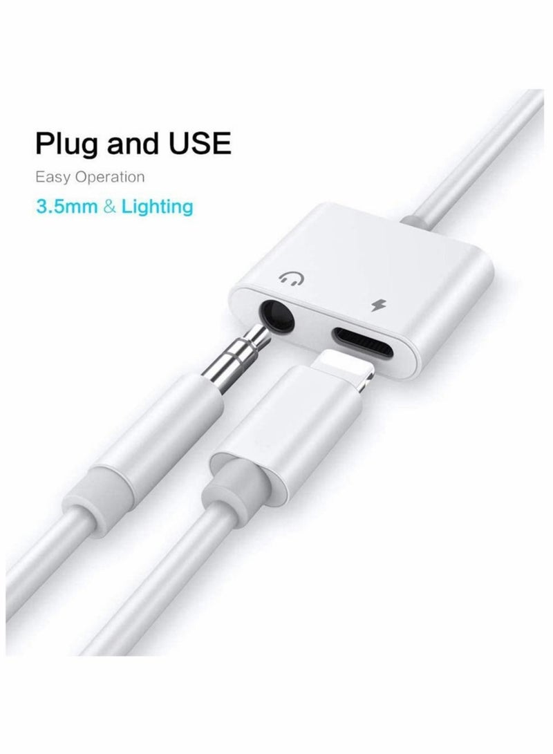 Captaintech Headphones Jack Adapter for iPhone, 2 in 1 Charger, Aux Audio Splitter Dongle Adapter for iPhone, for iPad, for iPod, Support All iOS System (2 Pack) - Image 3