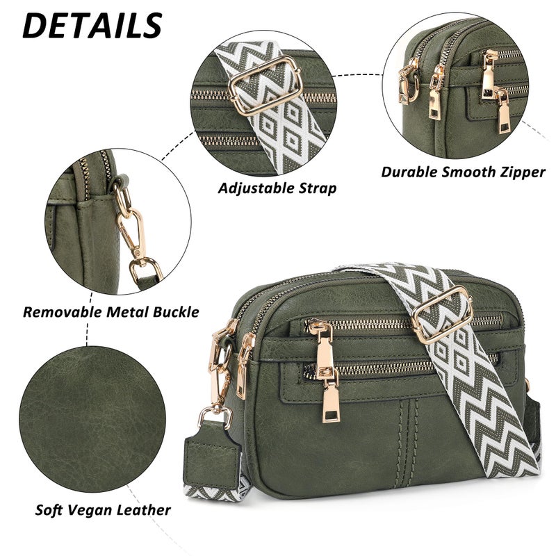 TANTOMI Crossbody Bags for Women, 6-Pockets Cross Body Purse, Vegan Leather Handbags Shoulder Bag for Travel, Gifts for Women - Image 5