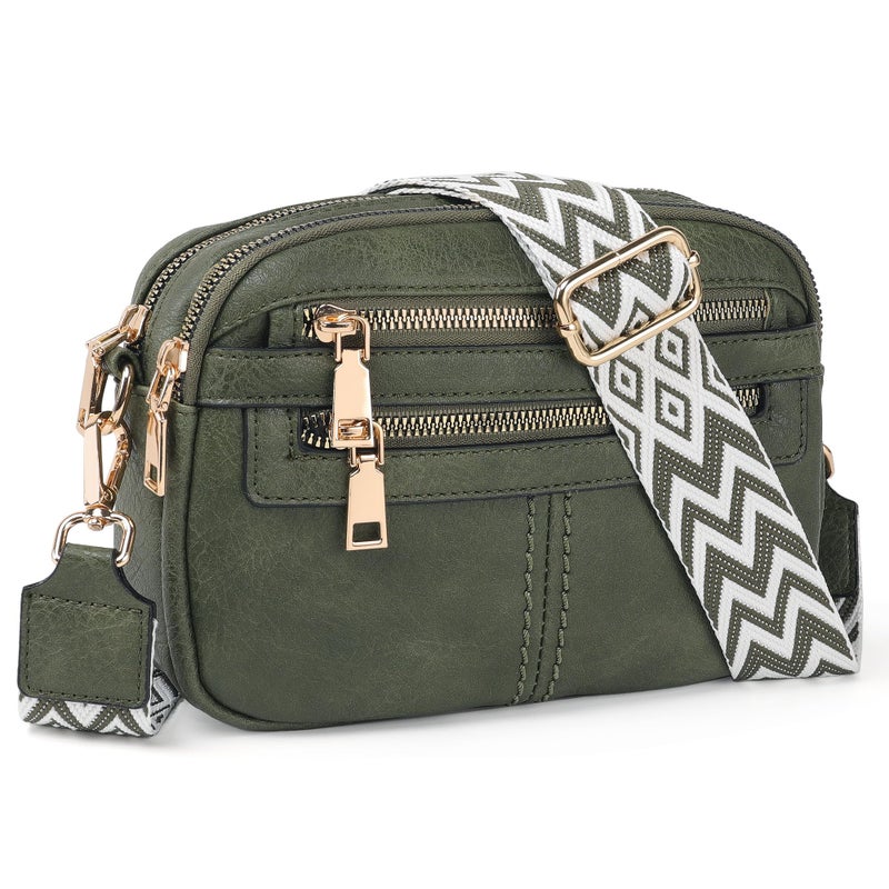 TANTOMI Crossbody Bags for Women, 6-Pockets Cross Body Purse, Vegan Leather Handbags Shoulder Bag for Travel, Gifts for Women - Image 1