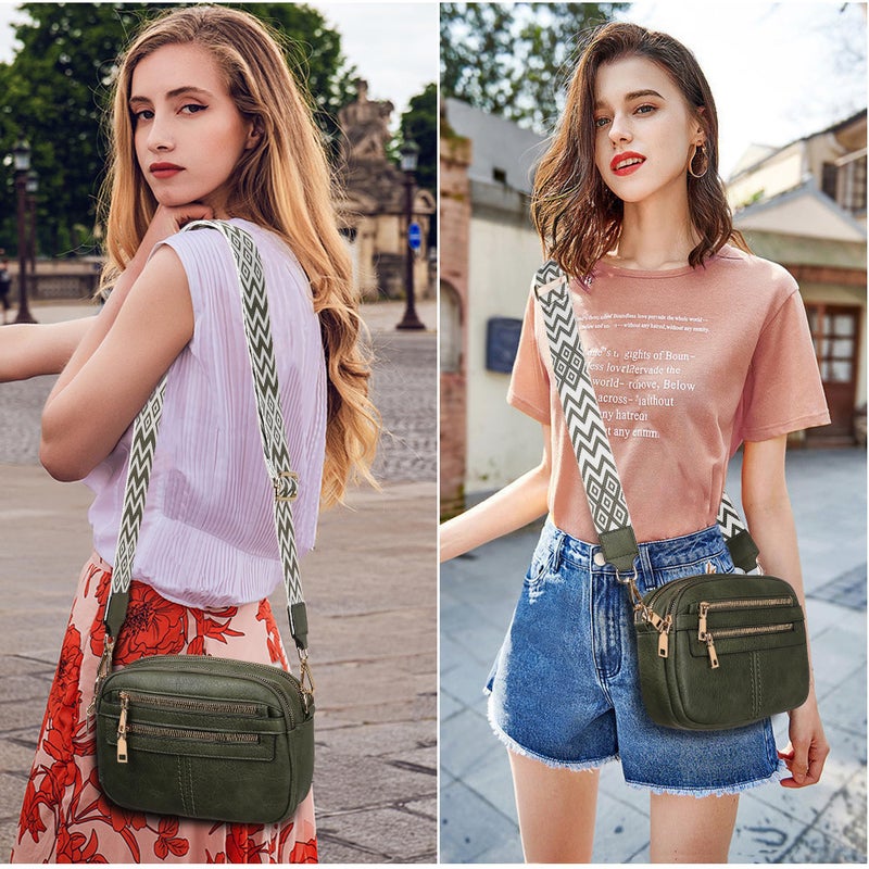 TANTOMI Crossbody Bags for Women, 6-Pockets Cross Body Purse, Vegan Leather Handbags Shoulder Bag for Travel, Gifts for Women - Image 2