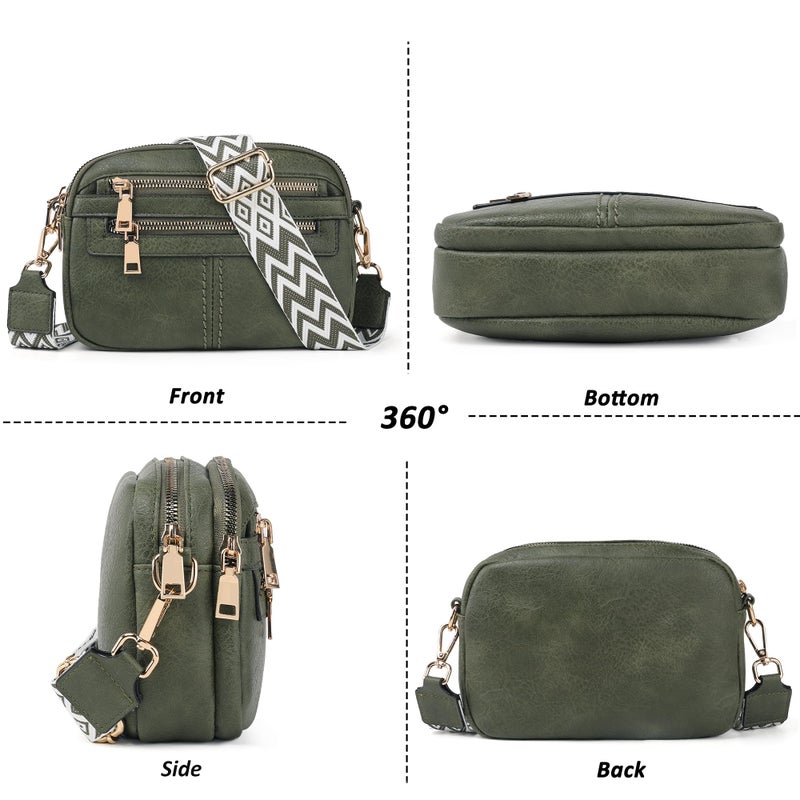 TANTOMI Crossbody Bags for Women, 6-Pockets Cross Body Purse, Vegan Leather Handbags Shoulder Bag for Travel, Gifts for Women - Image 4